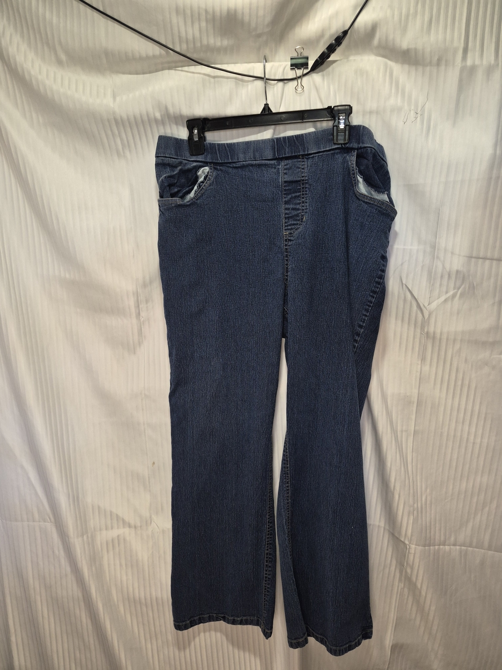 White Stag Dark Blue Wide-Leg Pull-On Jeans Size XL